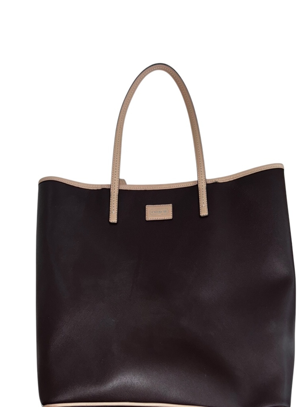 coach as new stunning brown tan large leather tote bag purse 12x13